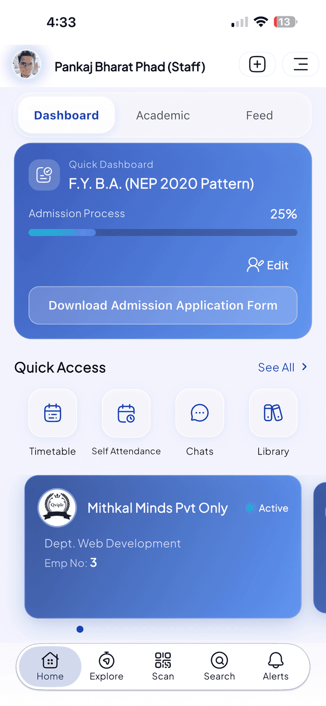 Qviple mobile dashboard preview