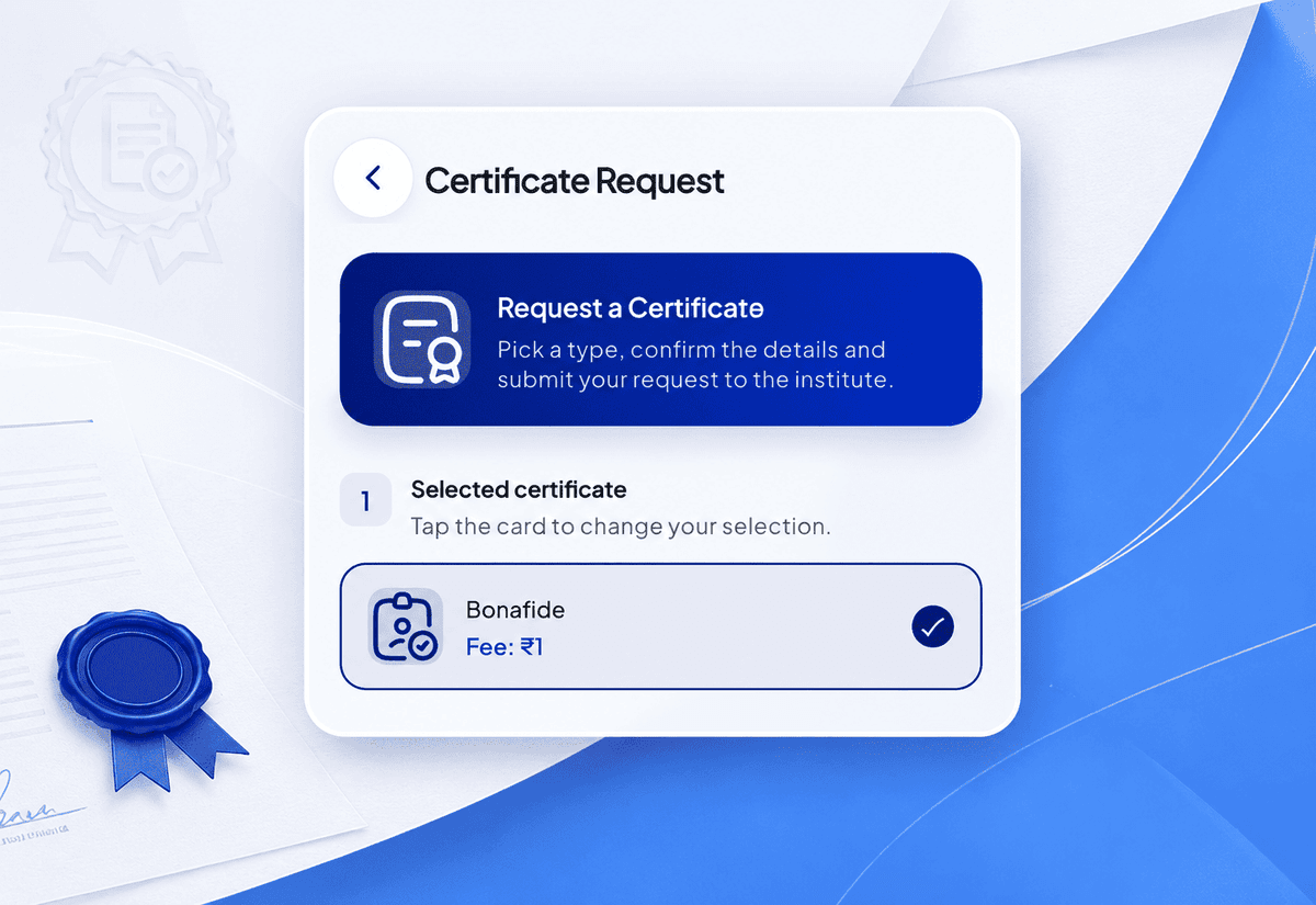 Certificate request workflow screen in Qviple