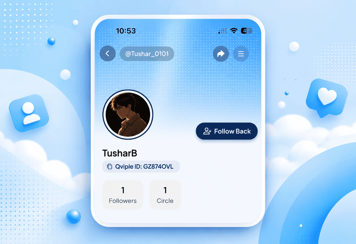 User profile details screen in Qviple
